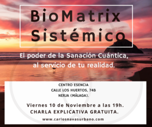 Charla Taller Gratuito sobre BioMatrix Sistémico en Centro Esencia. Nerja. @ Centro Esencia. | Nerja | Andalucía | España